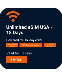 Get Unlimited Data eSIM USA: 18 Days Plan