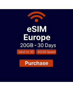 eSIM Europe 20GB - 30 Day