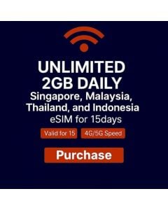 Activate Voice & Data eSIM/SIM Card Thailand, Indonesia, Singapore or Malaysia | 15-Days | 2GB Daily  | 20 Minutes Voice Calls