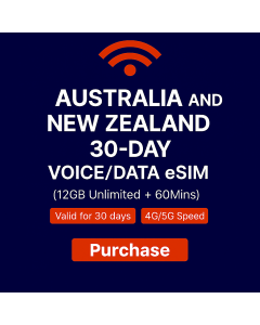 Activate Australia, New Zealand 12GB Voice/Data SIM | 30 Days