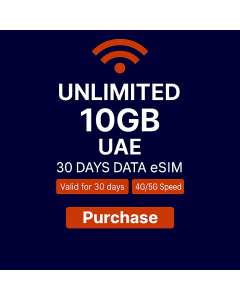 Unlimited 10GB UAE 30 Days Data eSIM