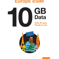 Travelers Weekend eSIM Europe 10GB (Data only) Valid For 30 Days (Coming Soon)