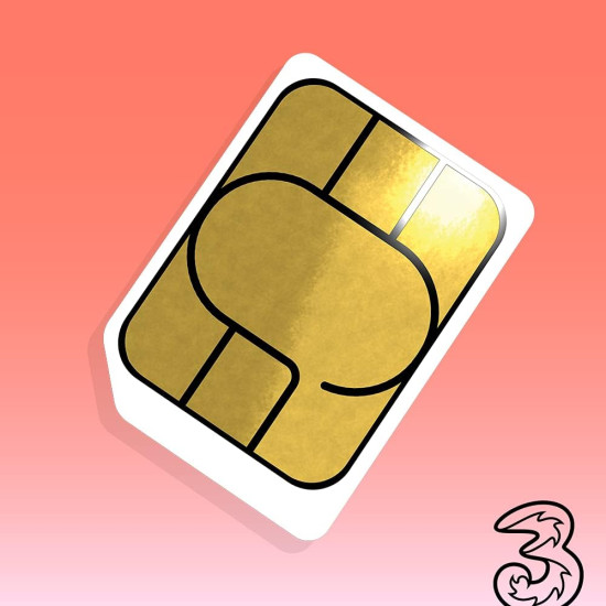 THREE 12GB PAY AS YOU GO DATA SIM CARD - UK, USA, EUROPE & MORE DESTINATIONS!