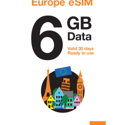 Travelers Weekend eSIM Europe 6GB (Data only) Valid For 30 Days (Coming Soon)