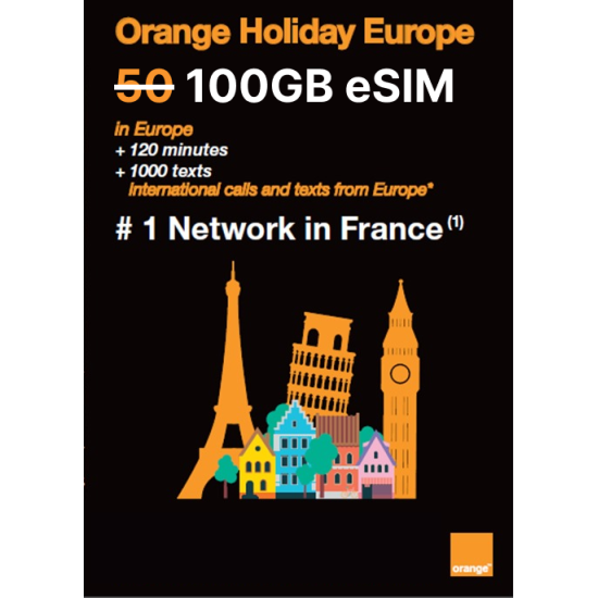 Acheter Europe eSIM avec 100 Go
