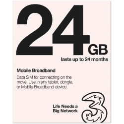 THREE UK 24GB PAY AS YOU GO DATA SIM CARD (24GB IN UK)