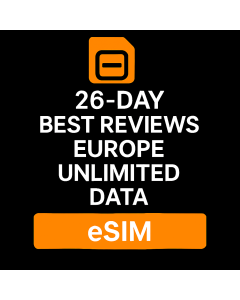 26-Day Best Reviews Europe eSIM Unlimited Data