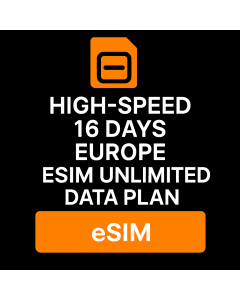 High-speed 16 Days Europe eSIM Unlimited Data Plan
