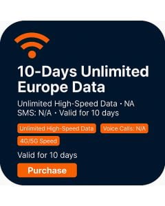 10-Days Unlimited Europe Data