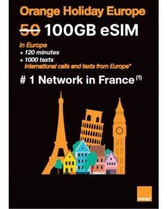 Meilleure eSIM Orange Europe 100 Go