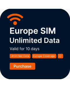 10 Days Unlimited data SIM for Europe