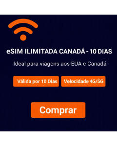 eSIM ilimitado no Canadá - 10 dias