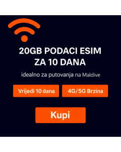 Dhiraagu eSIM za Maldive (10 dana)