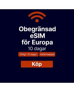 Obegränsad data i Europa - 10 dagar