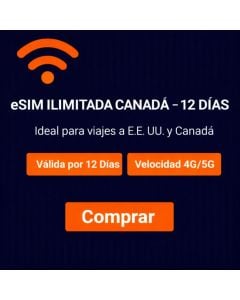 eSIM ilimitada CANADÁ - 12 días
