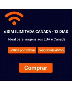 eSIM ilimitado no Canadá - 13 dias