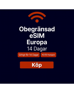 Obegränsad data i Europa i 14 dagar