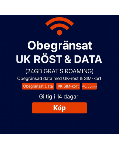 14-dagars Obegränsad Three Mobile UK och Roaming SIM-kort - Obegränsade Samtal och SMS i Storbritannien