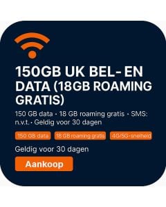AIO20 - 150GB UK BEL- EN DATA (18GB ROAMING GRATIS)