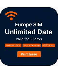15 Days Unlimited data SIM for Europe