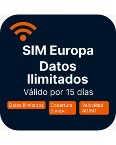 Unlimited Europa Datos – 15 Días (eSIM)