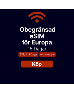Obegränsad data i Europa i 15 dagar