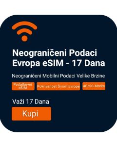 Aktivirajte Neograničene Evropske Podatke eSIM - 17 Dana