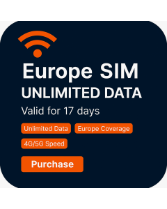 17 Days Unlimited data SIM for Europe