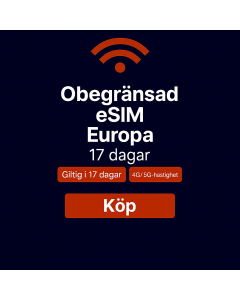 Obegränsad data i Europa i 17 dagar