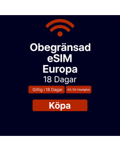 Obegränsad data i Europa i 18 dagar