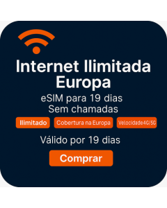 Dados ilimitados da Europa durante 19 dias