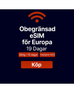 Obegränsad data i Europa i 19 dagar