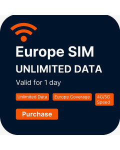 1 Day Unlimited data SIM for Europe