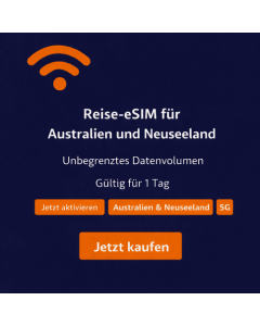 1 Tag unbegrenzte eSIM für Neuseeland und Australien