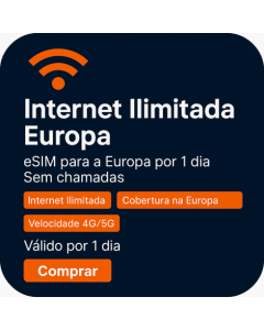 Dados ilimitados para a Europa - 1 dia