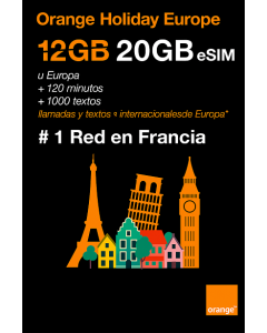 eSIM Europa 20GB - 30 días