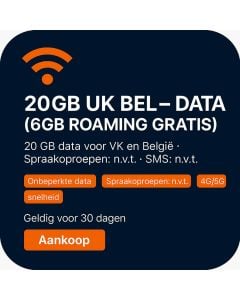 AIO10-20GB UK BEL- EN DATA (6GB ROAMING GRATIS)