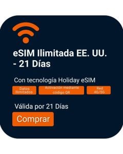 Activar eSIM de datos ilimitados para EE. UU. de 21 días