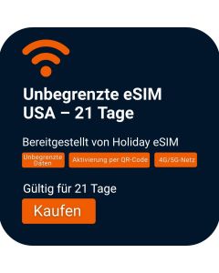 USA eSIM mit unbegrenztem Datenvolumen für 21 Tage Reise kaufen