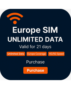 21 Days Unlimited data SIM for Europe