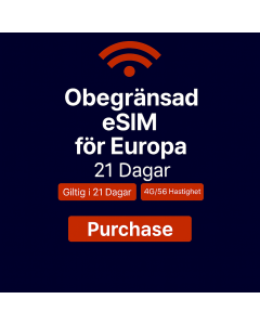 Obegränsad data i Europa i 21 dagar