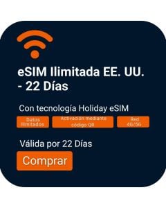Pedir eSIM para EE. UU.: Datos ilimitados por 22 días