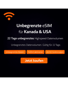22 Tage unbegrenzte eSIM für Kanada