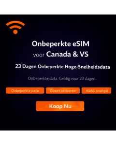 23 dagen onbeperkt gebruik van een Canada eSIM