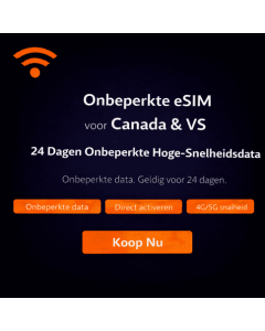 24 dagen onbeperkt gebruik van een Canada eSIM