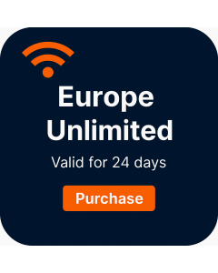 24 Days Unlimited data SIM for Europe