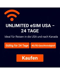 Unbegrenzte eSIM USA - 24 Tage