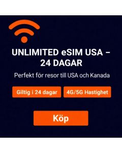 Obegränsat eSIM USA - 24 dagar