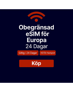 Obegränsad data i Europa 24 dagar