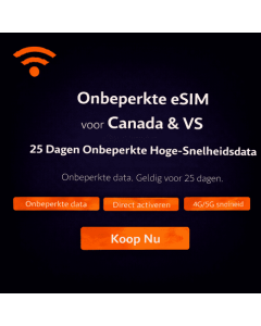 25 dagen onbeperkt gebruik van een Canada eSIM